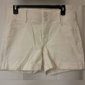 Women's Cream (White) High-Rise Cuffed Shorts